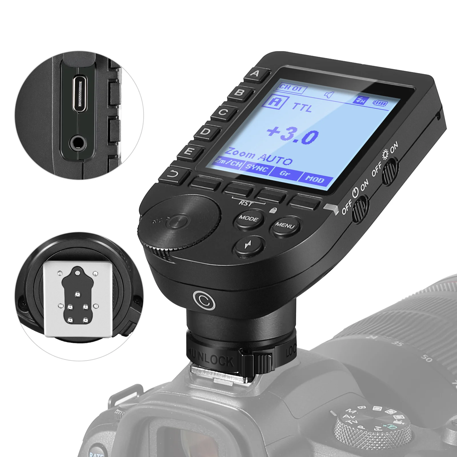 Speedlite Flash External - NEEWER QPRO TTL ตัวส่งสัญญาณแฟลชไร้สายแบบพกพา ควบคุมแฟลช TTL