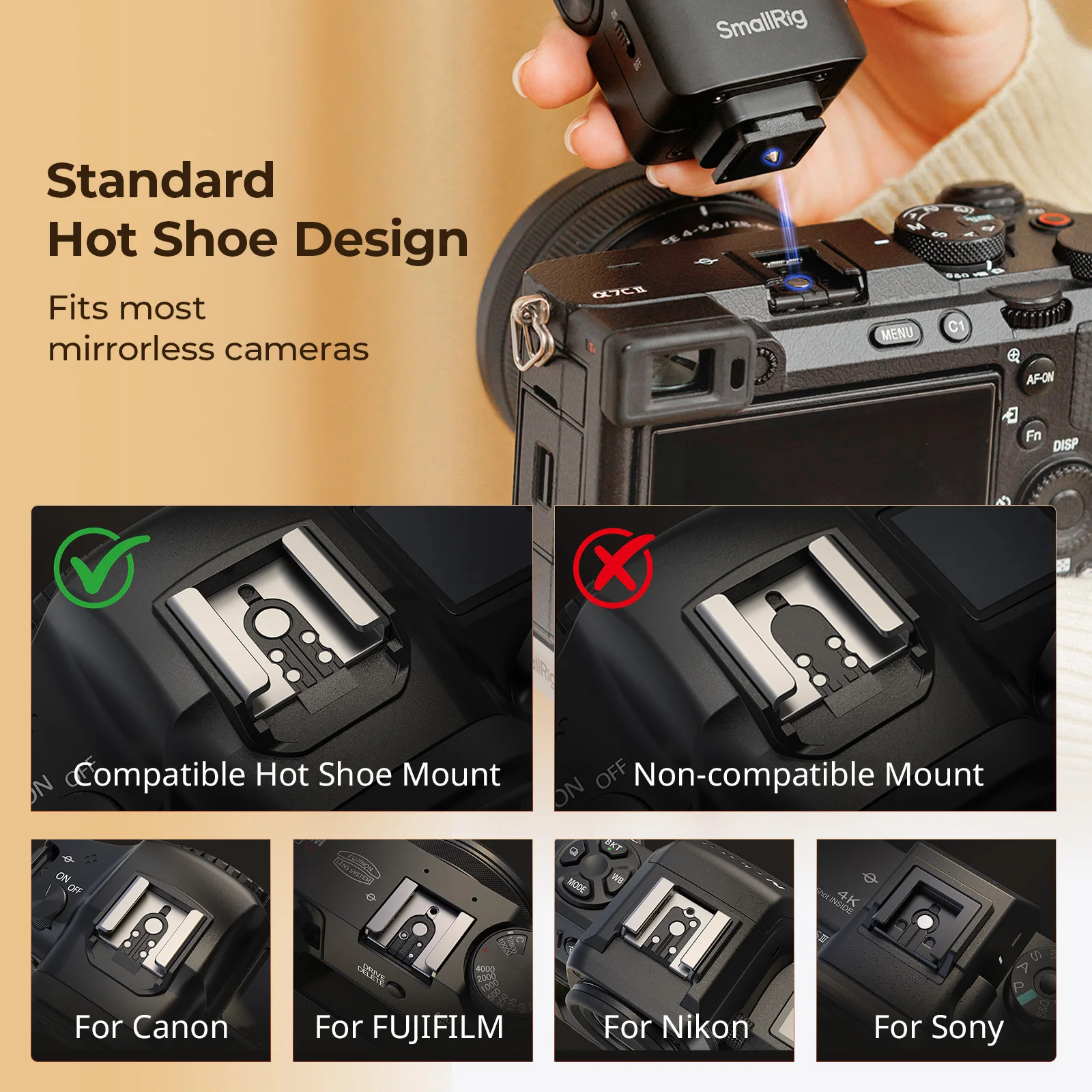 Speedlite Flash External - SmallRig 5883 แฟลชเสริมขนาดเล็ก ปรับระดับความแรงได้ 4 ระดับ