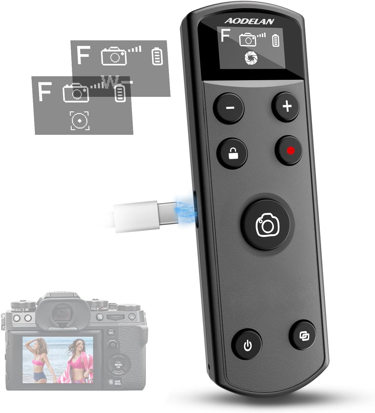 Fujifilm Camera X100Vi - สีดํา USB-C ชาร์จรีโมทคอนโทรลหน้าจอ OLED สําหรับกล้อง Fujifilm