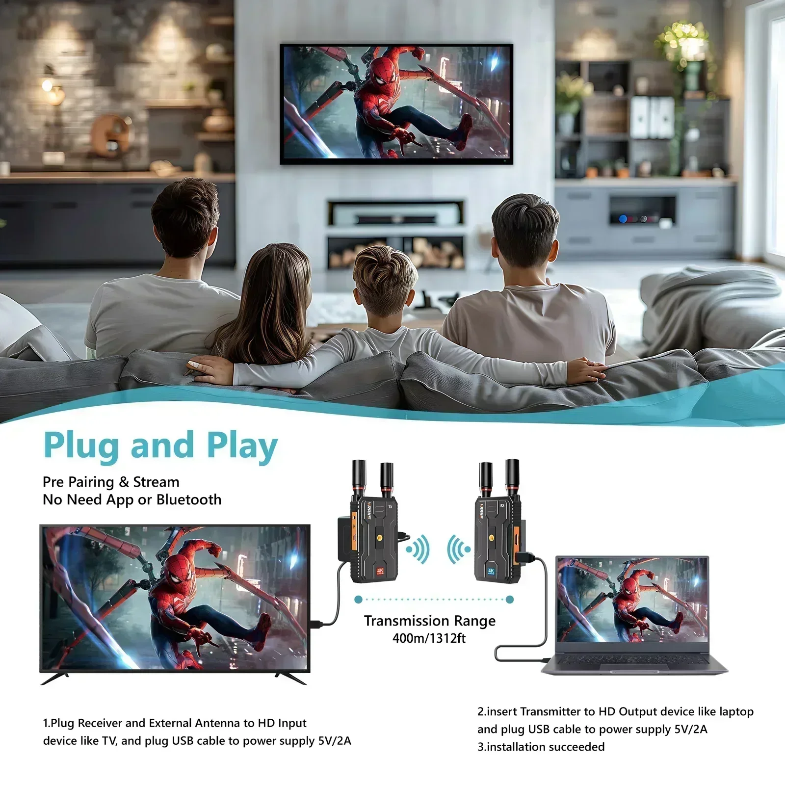 Photography Videography - ระบบส่งสัญญาณภาพและเสียงไร้สาย Vrriis WL097 PRO 4K HDMI