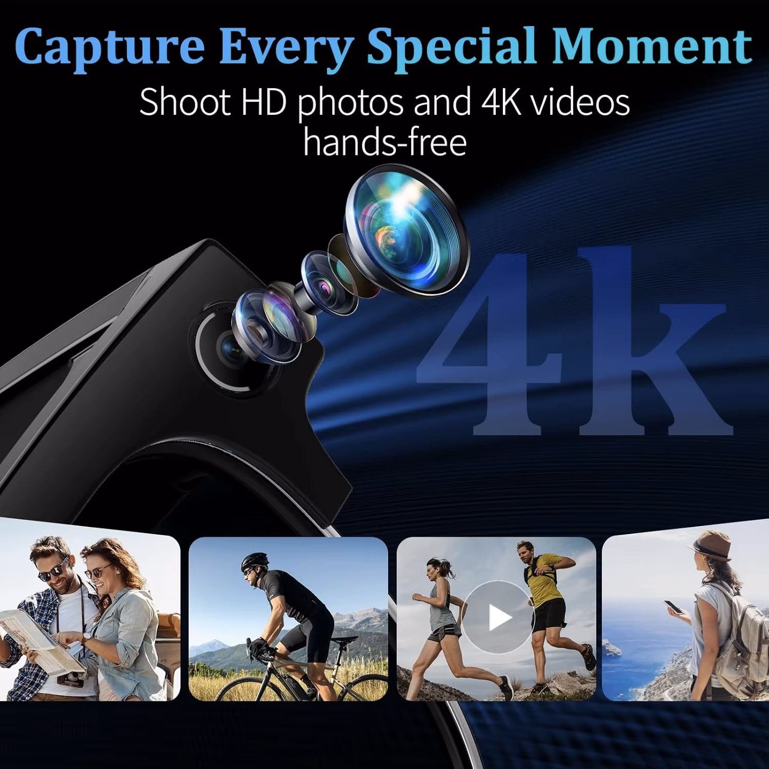 แว่นตาอัจฉริยะ AI กล้อง 4K HD  - Photography With Ai บทวิจารณ์และราคา