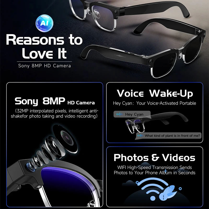 W630 HeyCyan แว่นตาอัจฉริยะพร้ - Photography Videography บทวิจารณ์และราคา