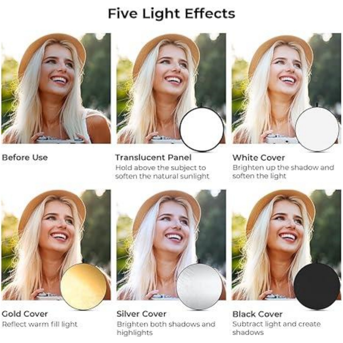Huanyingbjb ตัวสะท้อนแสงแบบพกพ - Reflector 5 In 1 บทวิจารณ์และราคา