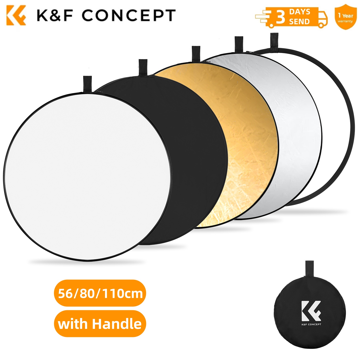 K&F CONCEPT 56/80/110 ซม. ชุดอ - Reflector 5 In 1 บทวิจารณ์และราคา