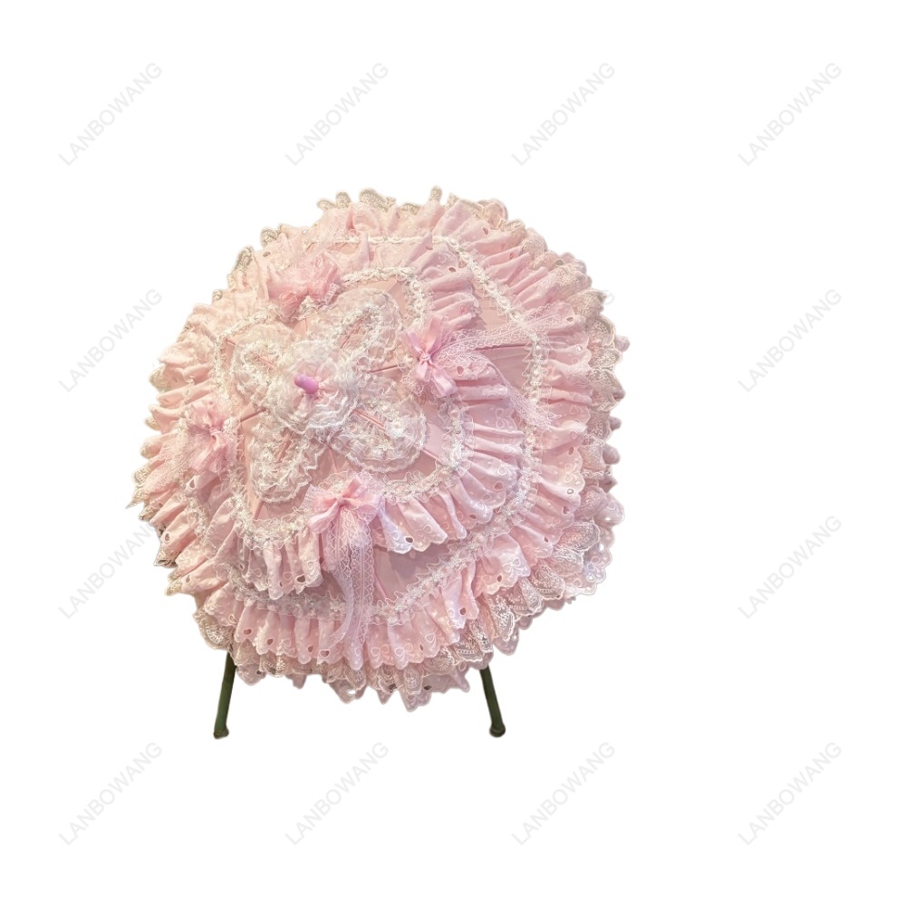 ร่มลูกไม้ลายดอกไม้สีชมพูทรงหัว - Photography Wedding บทวิจารณ์และราคา