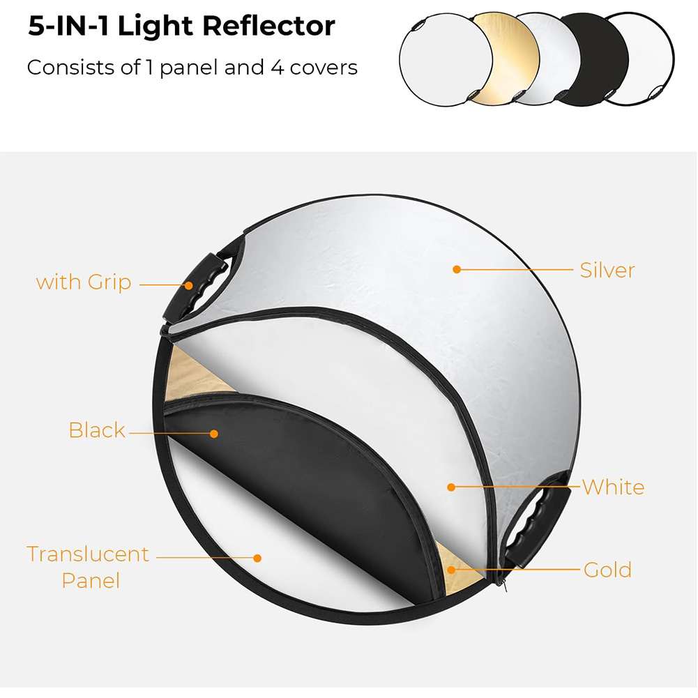 แผ่นสะท้อนแสง MYOBO สำหรับถ่าย - Reflector 5 In 1 บทวิจารณ์และราคา
