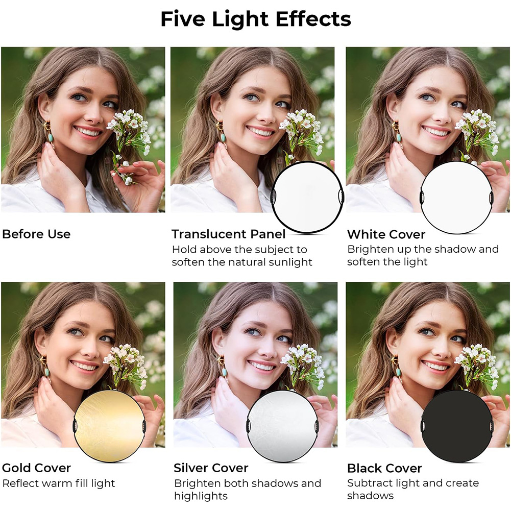 แผ่นสะท้อนแสง MYOBO สำหรับถ่าย - Reflector 5 In 1 บทวิจารณ์และราคา