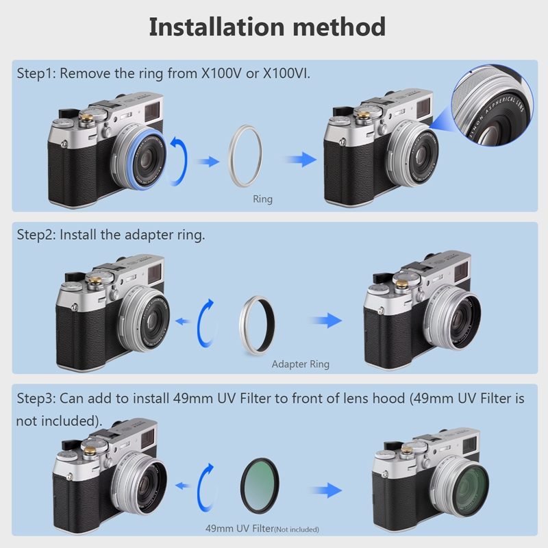 วงแหวนอะแดปเตอร์กรองเลนส์ haog - Fujifilm Camera X100Vi บทวิจารณ์และราคา